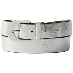 Mint Velvet Silver Metallic Leather Belt